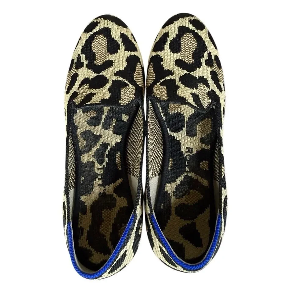 Rothy’s The Almond Loafer Leopard Desert Cat Flats Slip On US 7 runs small